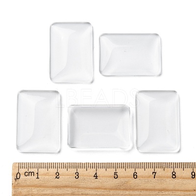 Transparent Rectangle Glass Cabochons X-GGLA-R025-33x23-1