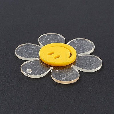 Transparent Acrylic Big Pendants OACR-P012-AM-1