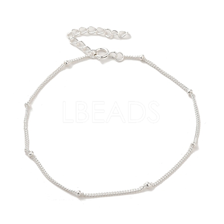 925 Sterling Silver Satellite Chain Bracelets for Women BJEW-E101-01S-06-1