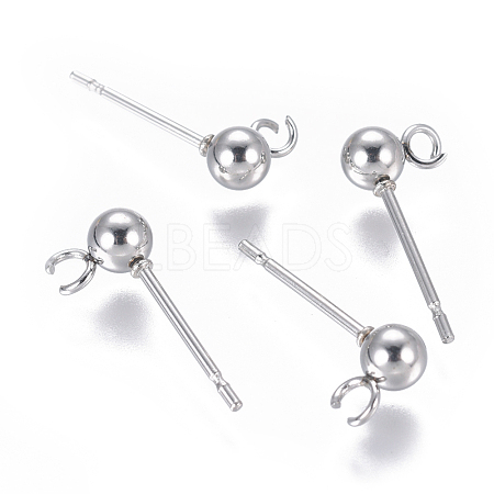 Non-Tarnish 304 Stainless Steel Ear Stud Components STAS-I120-16B-P-1