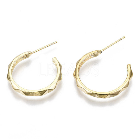 Brass Half Hoop Earrings KK-N232-109G-NF-1