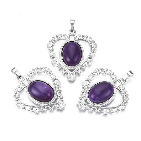 Natural Amethyst Pendants G-S274-12K-1