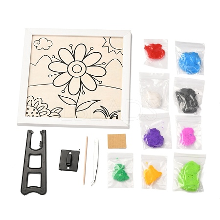 DIY Flower Pattern Pulp Painting Art Sets DIY-G033-04A-1