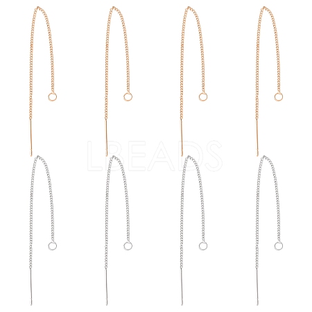 8Pcs 2 Colors Brass Stud Earring Findings KK-FS0001-52-1