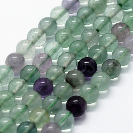 Natural Fluorite Beads Strands G-I199-12-8mm-1