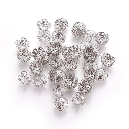 Non-Tarnish 5-Petal 304 Stainless Steel Bead Caps X-STAS-M212-03B-1