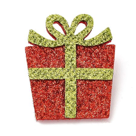 Christmas Theme PU Leather Brooch JEWB-C004-01F-1