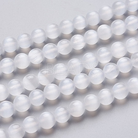 Natural Selenite Beads Strands X1-G-L552H-16A-1