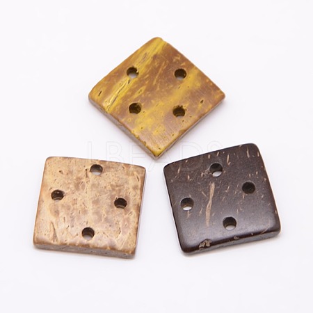 Ethnic Garment Accessories Wood Findings 4-Hole Coconut Sewing Buttons X-BUTT-O002-F-1
