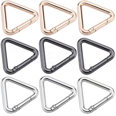 12Pcs 3 Colors Alloy Spring Gate Rings FIND-SC0010-19-1