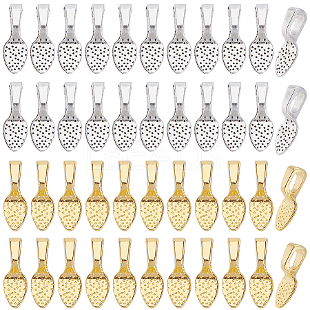 200Pcs 2 Colors Alloy Glue-on Flat Pad Bails FIND-SP0001-82-1