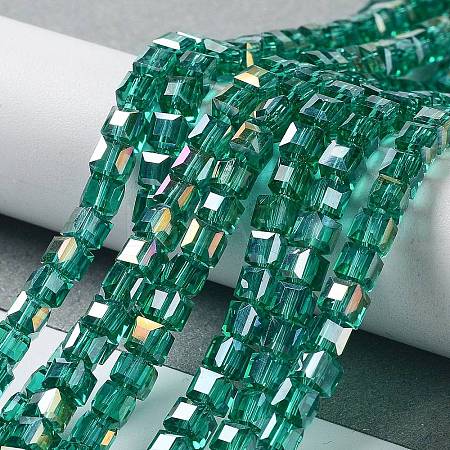 Electroplate Glass Beads Strands EGLA-R030-4x4mm-11-1