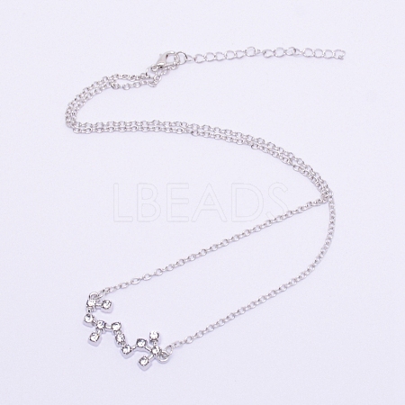 Alloy Rhinestone Pendants Necklaces NJEW-WH0007-02J-1