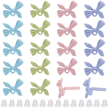 40Pcs Spray Painted Alloy Stud Earring Findings FIND-SP0005-51-1