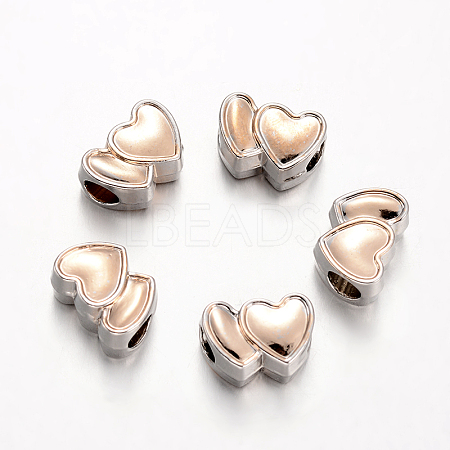 Heart Alloy European Large Hole Beads X-PALLOY-O065-28-1