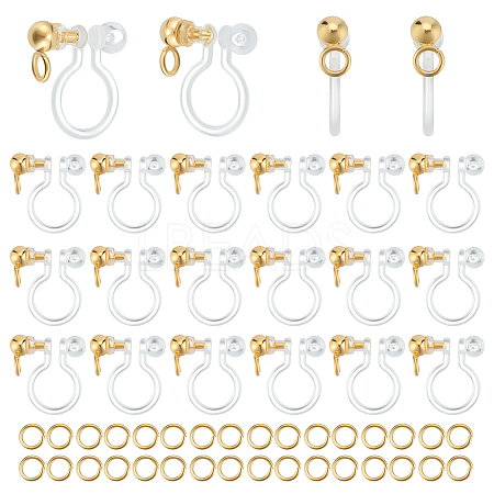 Unicraftale 30Pcs 304 Stainless Steel Clip-on Earring Findings STAS-UN0051-65-1