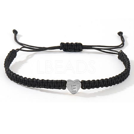 304 Stainless Steel Heart with Letter Bead Braided Bead Bracelets OO6447-33-1