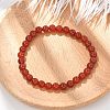 Natural Red Agate Beaded Stretch Bracelets BJEW-D446-B-26-6