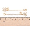 Rack Plating Flower Brass Clear Cubic Zirconia European Safety Chains KK-F879-18G-3