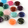 Flat Round Imitation Gemstone Acrylic Beads OACR-R051-M-1