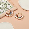 Natural & Synthetic Mixed Gemstone & Pearl Beaded Hoop Earrings EJEW-JE05233-2