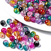 Transparent Crackle Baking Paint Glass Beads DGLA-N033-10-3