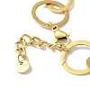 304 Stainless Steel Ring & Heart Link Chain Bracelets for Women BJEW-I315-09G-3