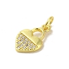 Real 18K Gold Plated Brass Pave Cubic Zirconia Pendants KK-M283-08F-01-2