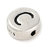 925 Sterling Silver Flat Round with Letter Beads LS-STER-G044-01AS-C-2