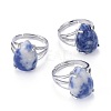 Adjustable Natural & Synthetic Gemstone Finger Rings RJEW-F107-A-2