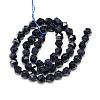 Synthetic Blue Goldstone Beads Strands G-S149-11-8mm-2