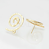 Brass Stud Earring Findings KK-R058-187G-2