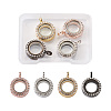 4Pcs 4 Colors Alloy Glass Crystal Rhinestone Pendants PALLOY-TA0002-37-10