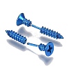 PVD Vacuum Plating 304 Stainless Steel Unisex Punk Hip-hop Rock Nail Shape Screw Pierced Stud Earrings EJEW-F261-01D-2