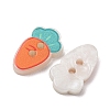 2-Hole Printed Opaque Resin Buttons RE-CBA2C75-04G-2