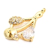 Brass Micro Cubic Zirconia Peg Bail Charms KK-Q794-04B-G-2