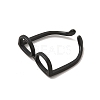 Brass Glasses Frame Open Cuff Ring for Women RJEW-F140-140EB-3