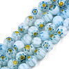 Round Millefiori Glass Beads Strands LK-P001-36-1