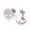 Non-Tarnish 304 Stainless Steel Ear Stud Findings X-STAS-O119-17C-P-1