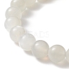 Natural White Moonstone & Alloy Buddha Head Beaded Stretch Bracelet BJEW-JB08913-01-3