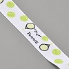 5 Yards Tennis Print Polyester Grosgrain Ribbon OCOR-WH0085-64C-1