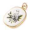 Golden Tone Brass Enamel Pendants KK-CBADFD5-03G-D-2