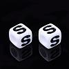 Acrylic Horizontal Hole Letter Beads PL37C9129-S-2