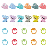 12Pcs Baking Paint Zinc Alloy Knitting Stitch Marker Rings DIY-DC0002-32-1