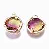 Two-Tone Faceted Glass Charms GLAA-S193-032D-2