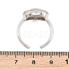 Heart Brass Micro Pave Cubic Zirconia Cuff Open Rings for Women CU-CBA0A21-01P-02-5