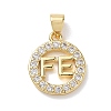 Brass Micro Pave Clear Cubic Zirconia Pendants KK-L268-019G-02-1