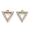 Brass Micro Pave Clear Cubic Zirconia Charms ZIRC-Q002-150C-NF-2