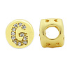 Brass Micro Pave Clear Cubic Zirconia Beads KK-T030-LA843-GX3-2