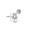 Bowknot 316L Surgical Stainless Steel Clear Cubic Zirconia 17 Gauge Internally Threaded Labrets WGBD99E-12-1
